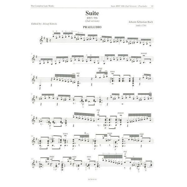 Edition Chanterelle Bach Complete Lute Works Guit