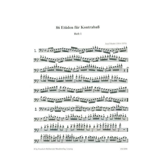 Friedrich Hofmeister Verlag Hrabe 86 Etüden Double Bass