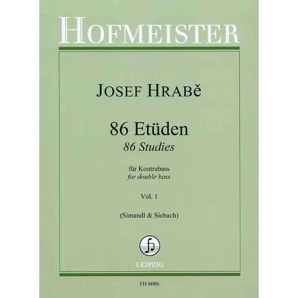 Friedrich Hofmeister Verlag Hrabe 86 Etüden Double Bass