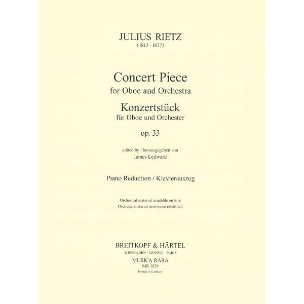 Breitkopf & Härtel Rietz Konzertstück op. 33 Oboe