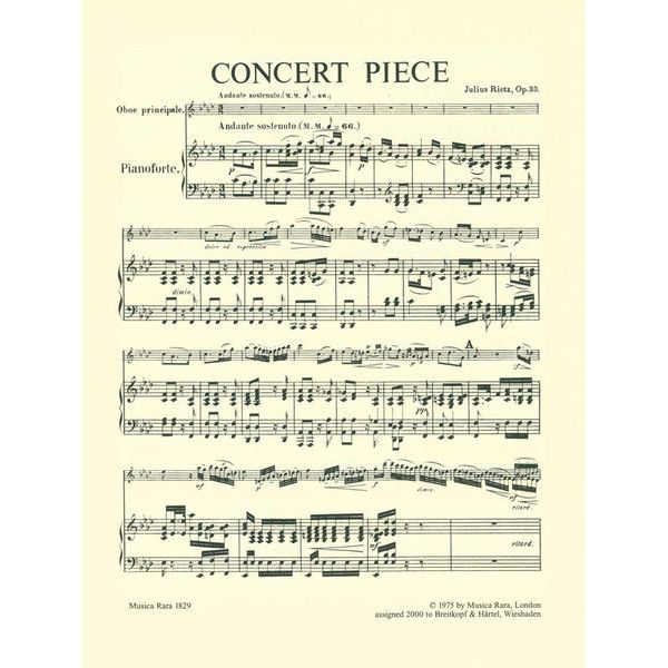 Breitkopf & Härtel Rietz Konzertstück op. 33 Oboe