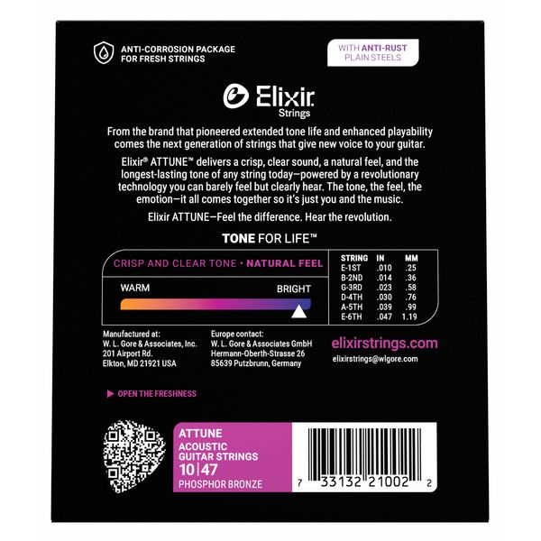 Elixir Attune 21002 Phosphor Bronze