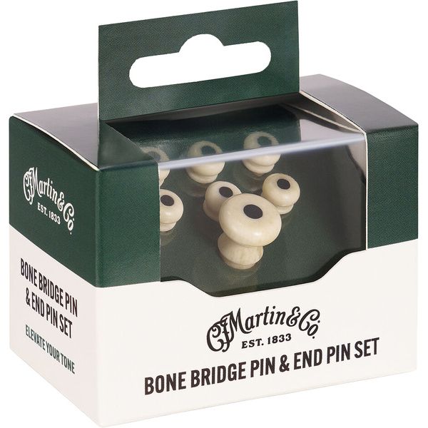 Martin Guitar Bone Bridge & End Pin Black