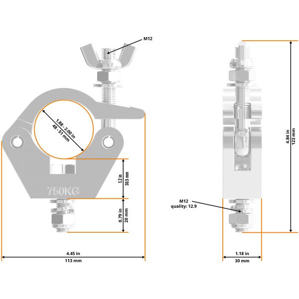 Global Truss 8122-OD Half Coupler Outdoor