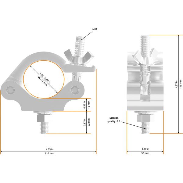 Global Truss 823-OD Half Coupler Outdoor