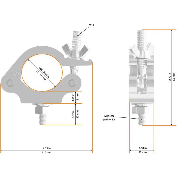 Global Truss 5035-2B-OD Half Coupler