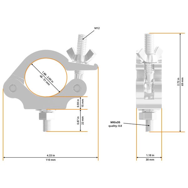 Global Truss 5035-2-OD Half Coupler