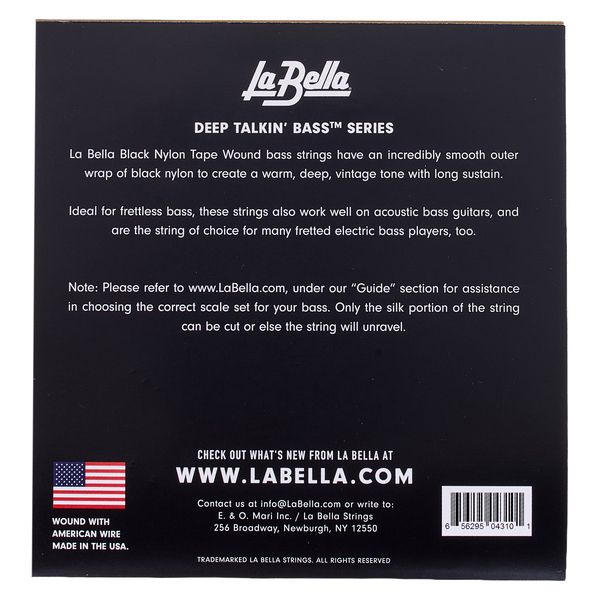 La Bella 760N-M Black Nylon Tape