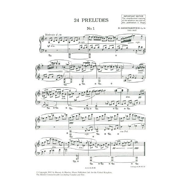 Boosey & Hawkes Schostakowitsch 24 Präludien
