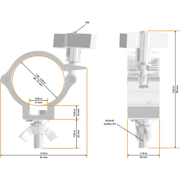 Global Truss 812Easy-B Half Coupler OD