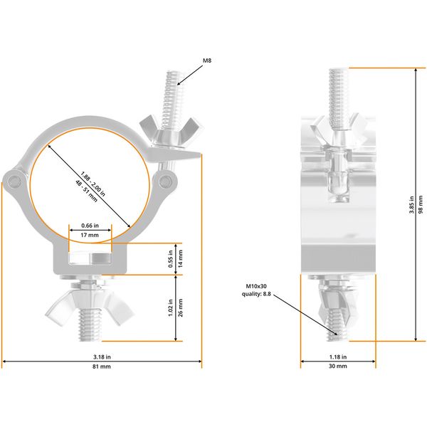 Global Truss 812 Half Coupler OD
