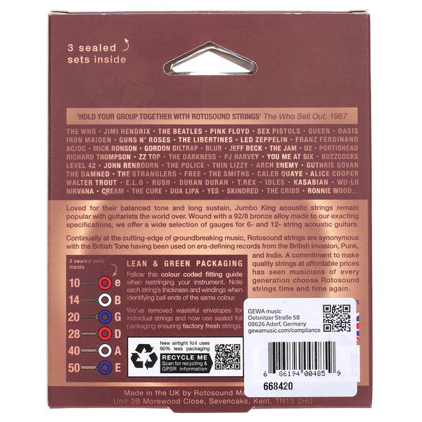 Rotosound JK10-3 Jumbo King 3er Set