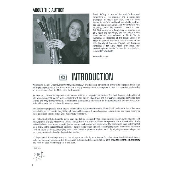 Hal Leonard Recorder Method Songbook