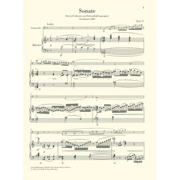 Henle Verlag Mayer Sonate Violoncello op.47