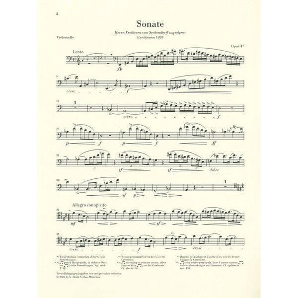 Henle Verlag Mayer Sonate Violoncello op.47