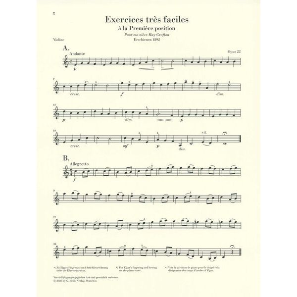 Henle Verlag Elgar Melodische Übungen op.22
