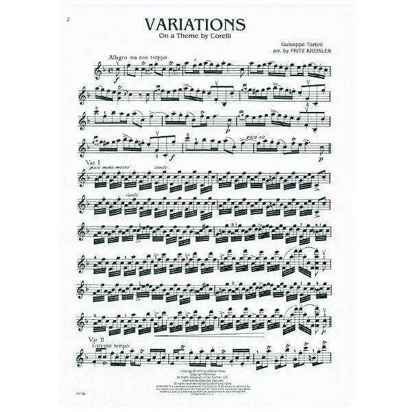 Carl Fischer Tartini Variations Corelli