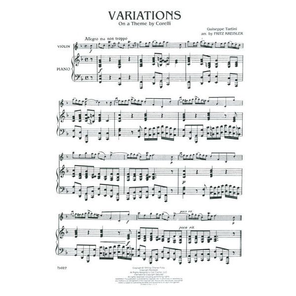 Carl Fischer Tartini Variations Corelli
