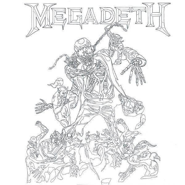 Rock n Roll Colouring Megadeth Colouring Book