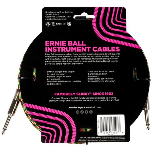 Ernie Ball Instr.Cable Braided 10ft 6480