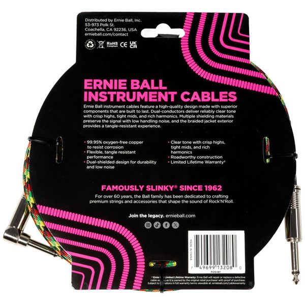 Ernie Ball Instr.Cable Braided 10ft 6481