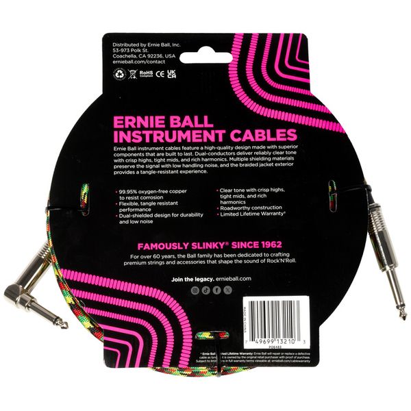 Ernie Ball Instr.Cable Braided 18ft 6483