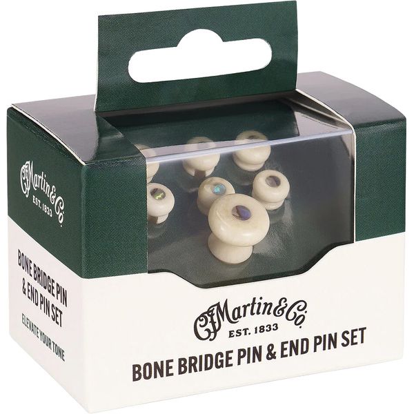 Martin Guitar Bone Bridge & End Pin Paua