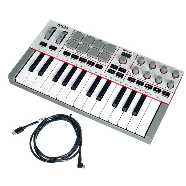 AKAI Professional MPK Mini IV Gray-AIEP3 Bundle