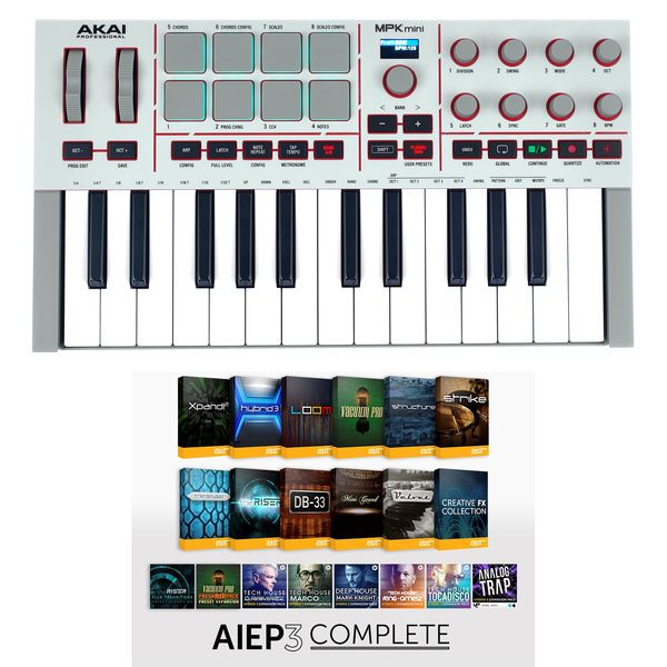 AKAI Professional MPK Mini IV Gray-AIEP3 Bundle