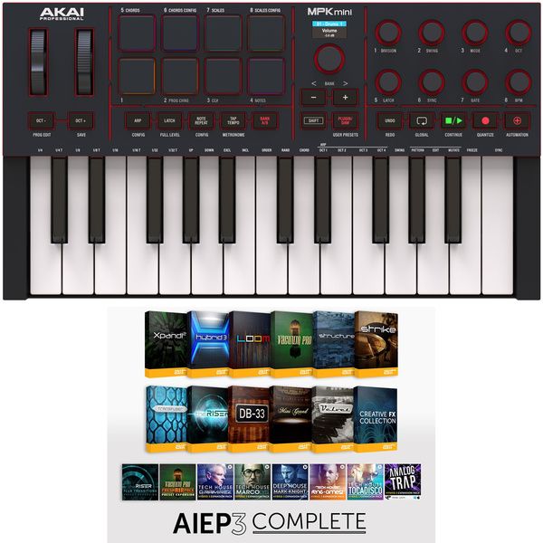 AKAI Professional MPK Mini IV Black-AIEP3 Bundle