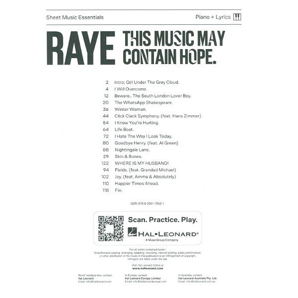Hal Leonard Raye Thus Music May Contain