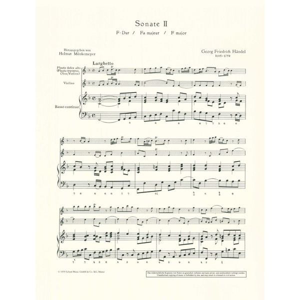 Schott Händel Sonate F-Dur