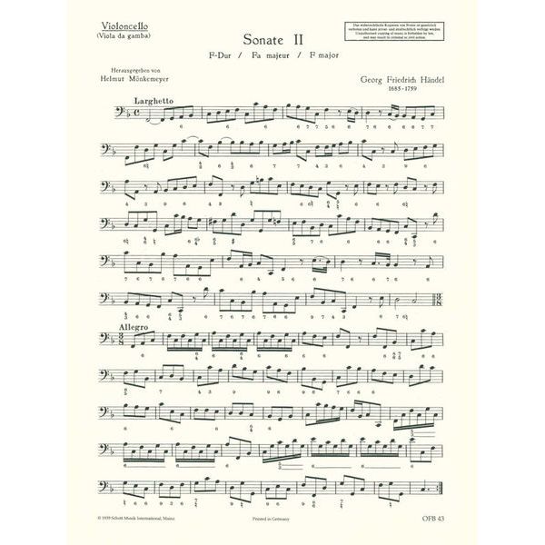 Schott Händel Sonate F-Dur