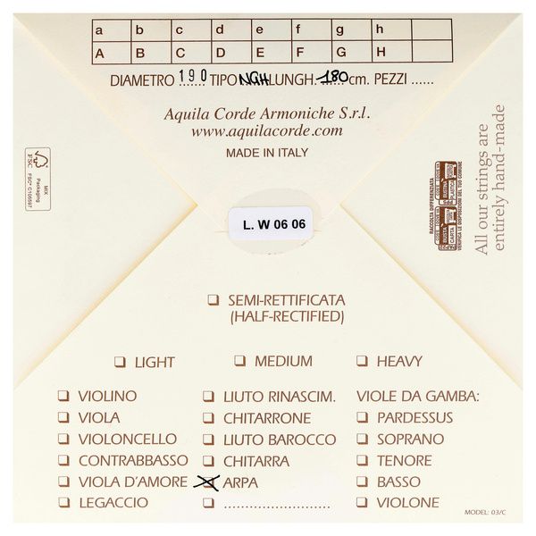 Aquila NGH190 New Nylgut Harp Str. NC
