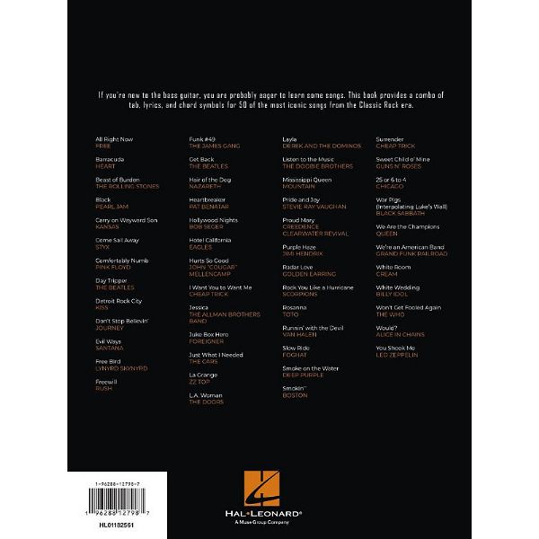 Hal Leonard First 50 Classic Rock Bass