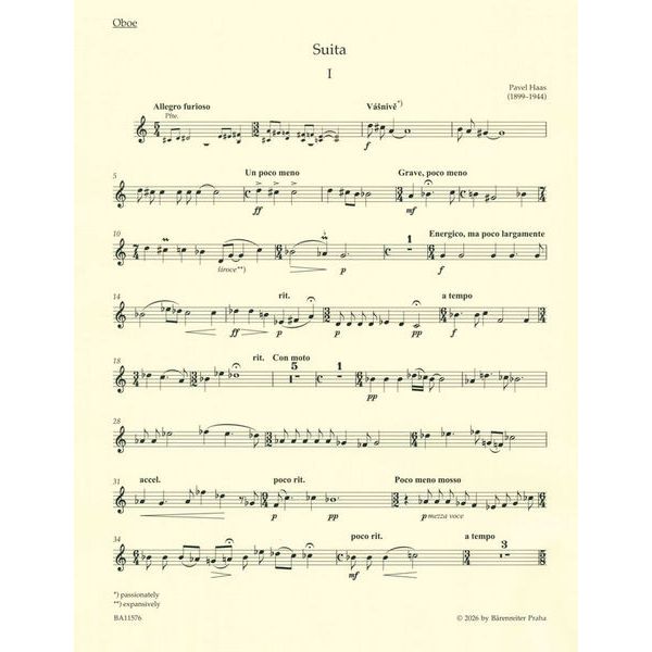 Bärenreiter Haas Suite für Oboe op.17