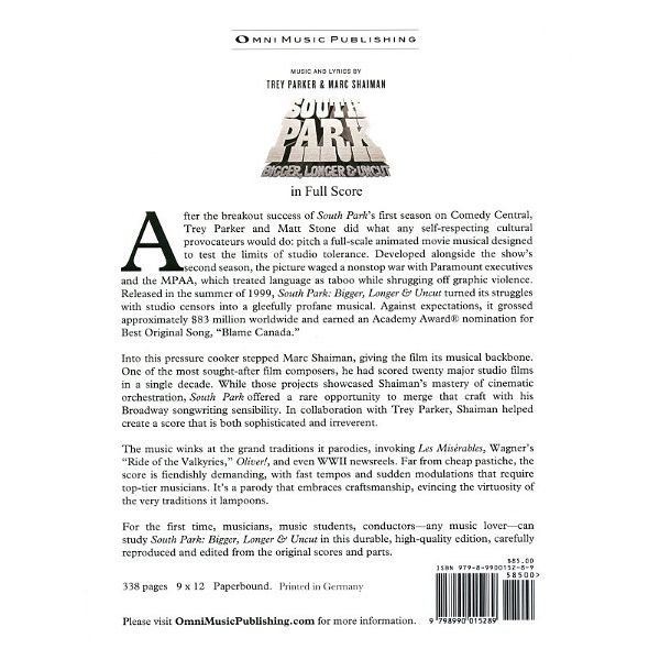 Omni Music Publishing South Park Bigger,Longer,Uncut