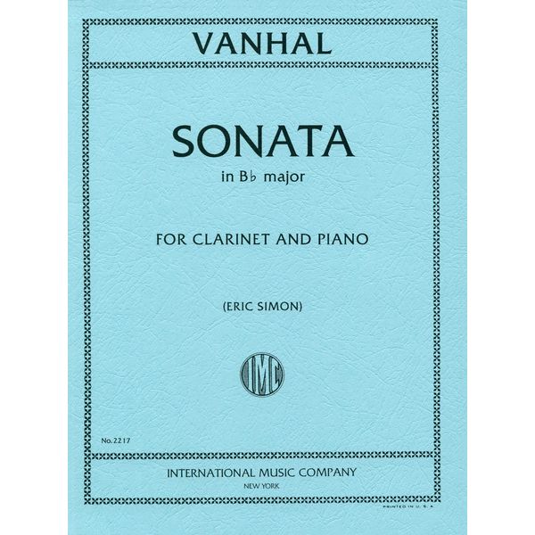 International Music Company Vanhal Sonate B-Dur Clarinet