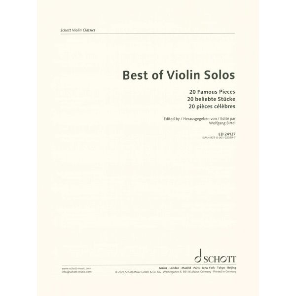 Schott Best of Violin Solos