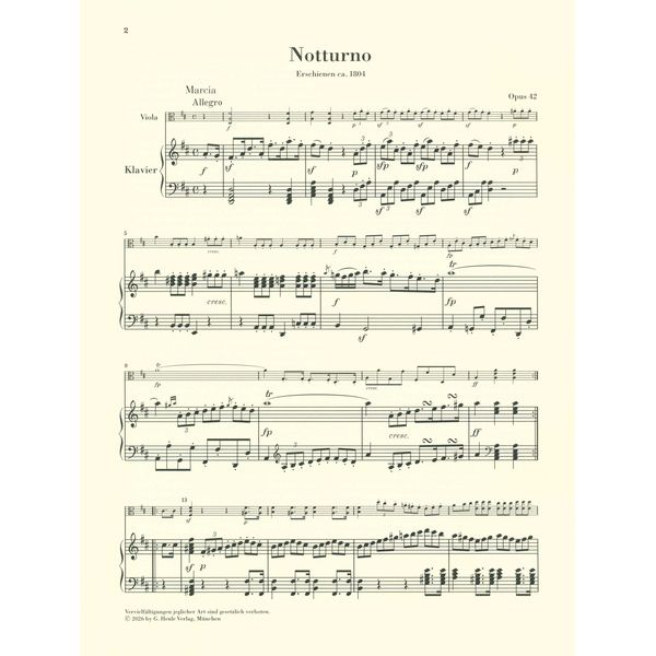 Henle Verlag Beethoven Notturno D-Dur Viola
