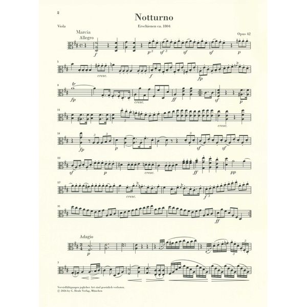 Henle Verlag Beethoven Notturno D-Dur Viola