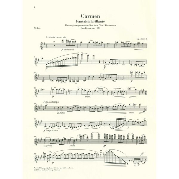 Henle Verlag Hubay Carmen Violine