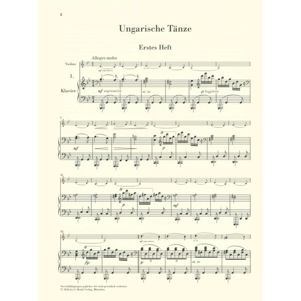 Henle Verlag Brahms 21 Ungarische Tänze