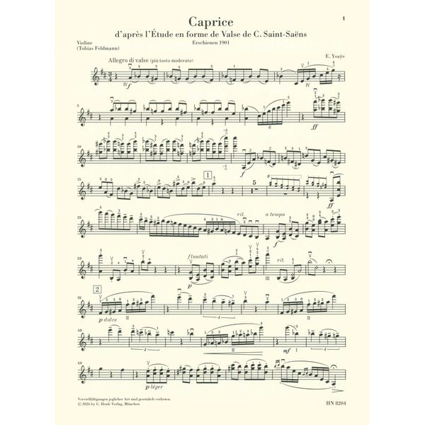 Henle Verlag Ysaÿe Caprice