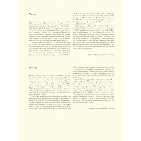 Henle Verlag Monti Czardas