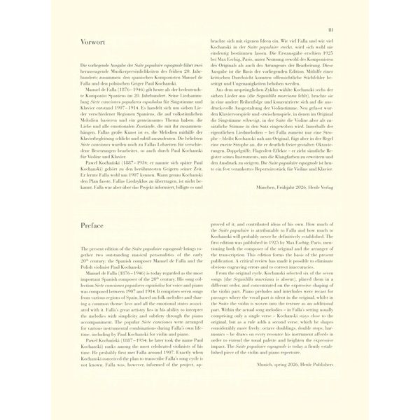 Henle Verlag Falla / Kochanski Suite