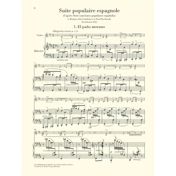Henle Verlag Falla / Kochanski Suite