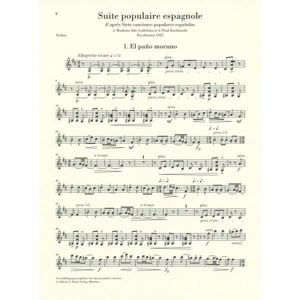 Henle Verlag Falla / Kochanski Suite