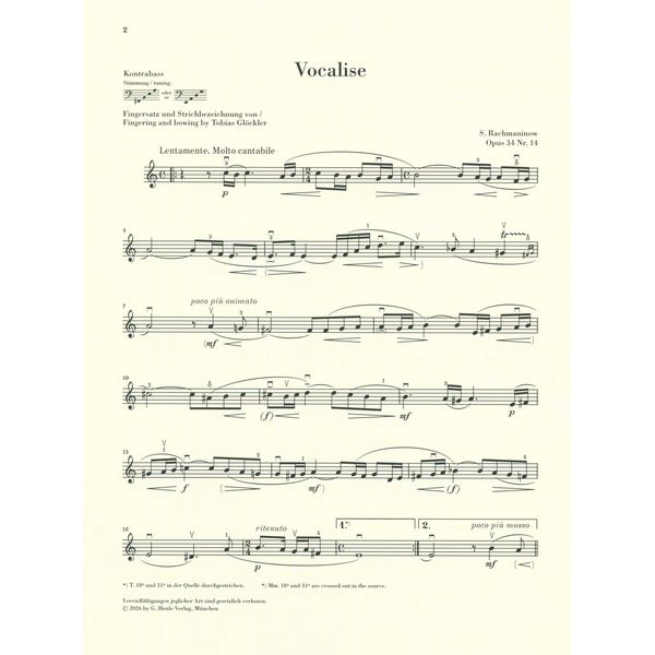 Henle Verlag Rachmaninow Vocalise op. 34