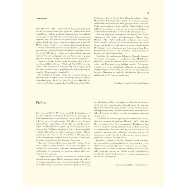 Henle Verlag Massenet Méditation
